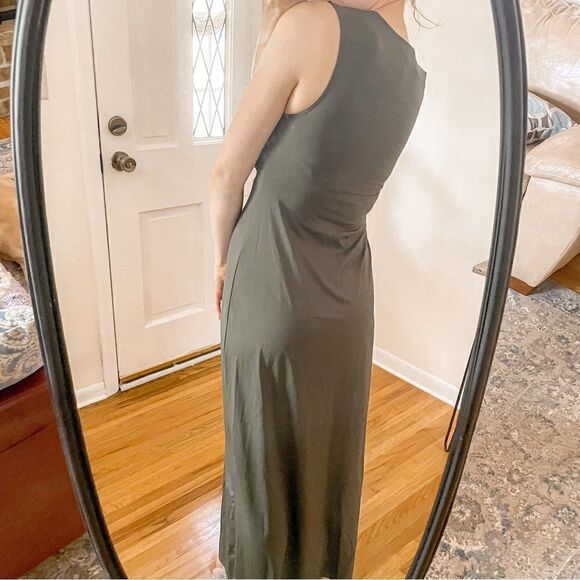 Theory Knot Front Midi Dress Spanish Green S - Picture 3 of 8